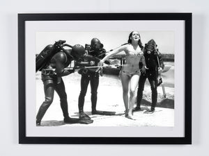 James Bond - Thunderball - Martine Beswick on set (1965) — framed cinema photograph, Fine Art print