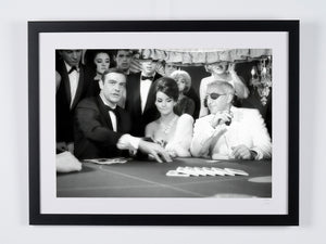 James Bond - Thunderball - Sean Connery, Claudine Auger and Adolfo Celi on set (1965) — framed cinema photograph