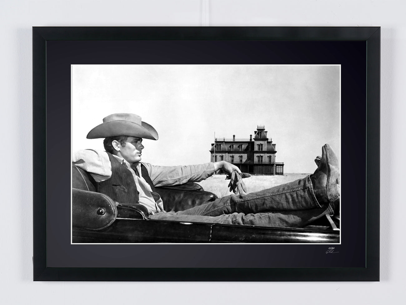 Fine art photograph of James Dean in Giant, hand-framed — limited edition of 30 numbered prints.
