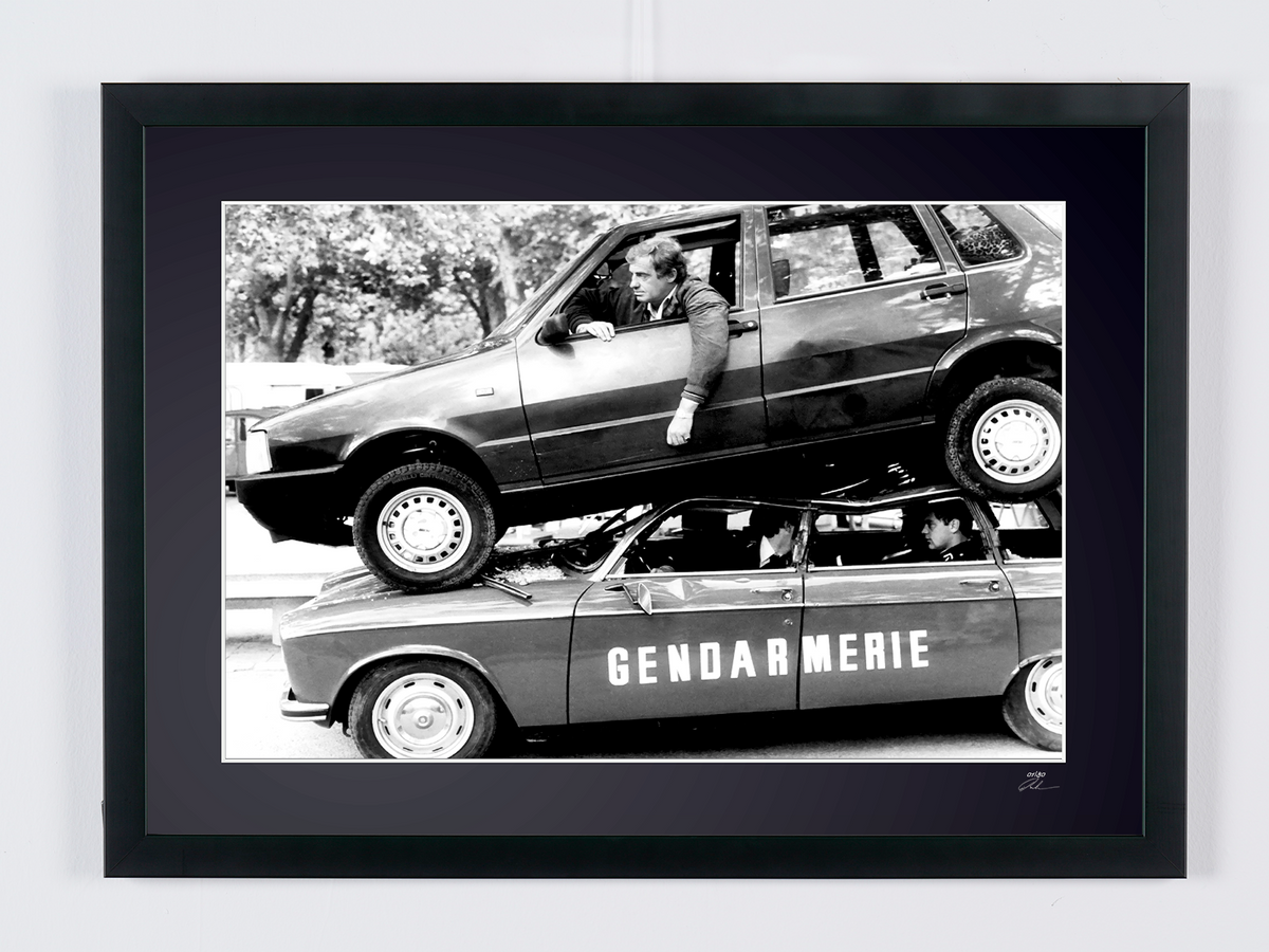 Fine art photograph of Jean-Paul Belmondo in Joyeuses Pâques, hand-framed — limited edition of 30 numbered prints.