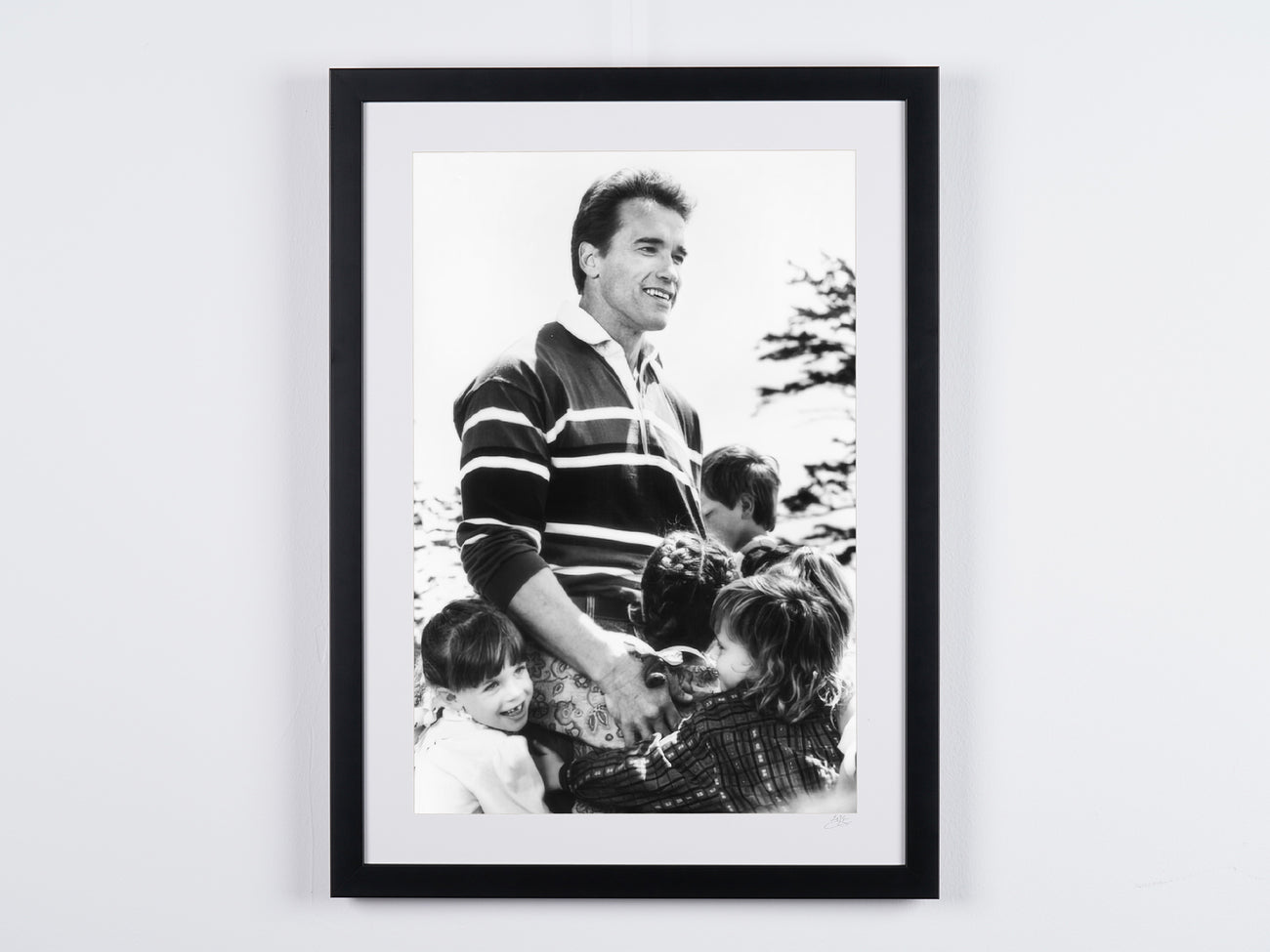 Fine art photograph of Arnold Schwarzenegger in Kindergarten Cop, hand-framed — limited edition of 30 numbered prints.