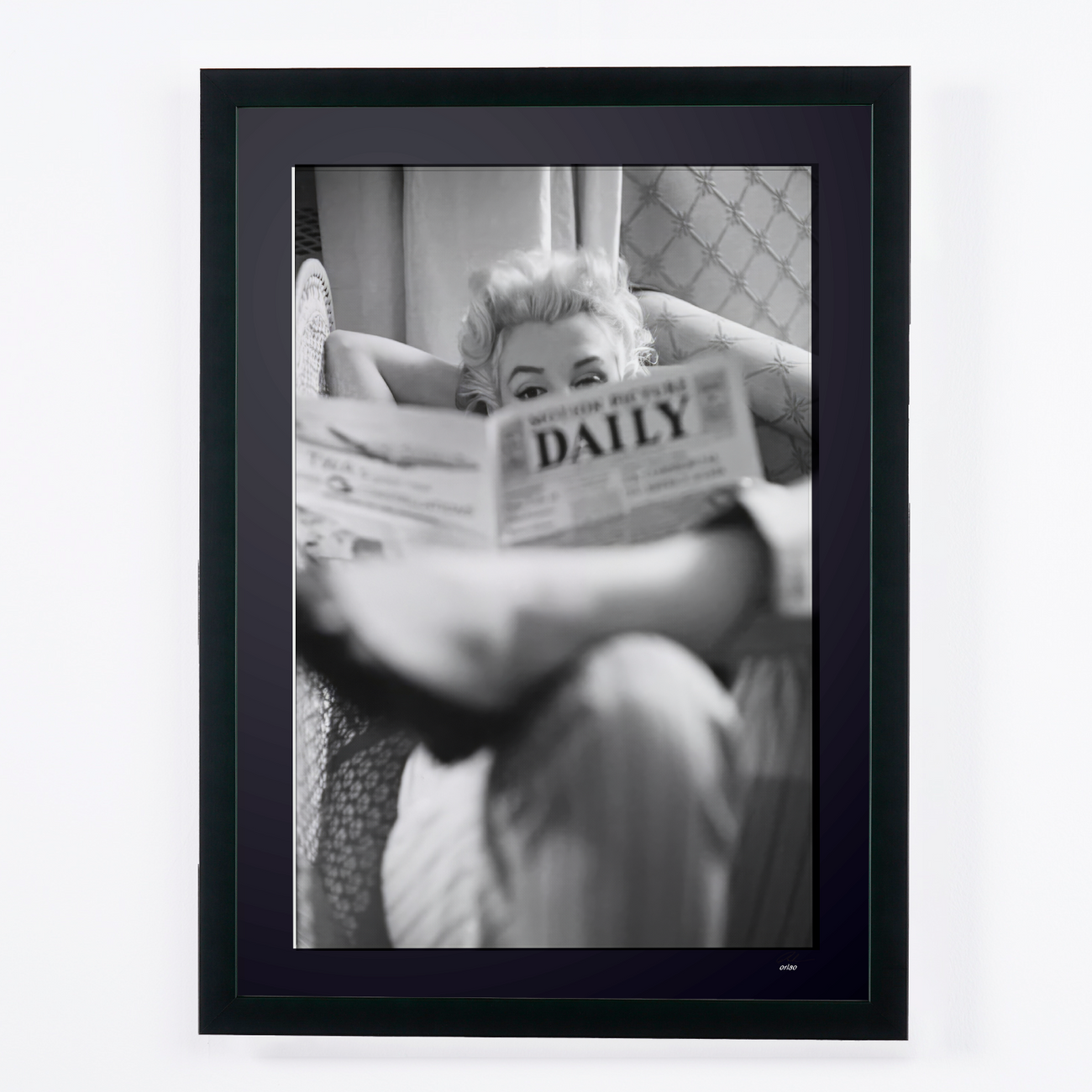 Fine art photograph of Marilyn Monroe in Marilyn Monroe - Ambassador Hotel in New York City, US, March 24, 1955, hand-framed — limited edition of 30 numbered prints.