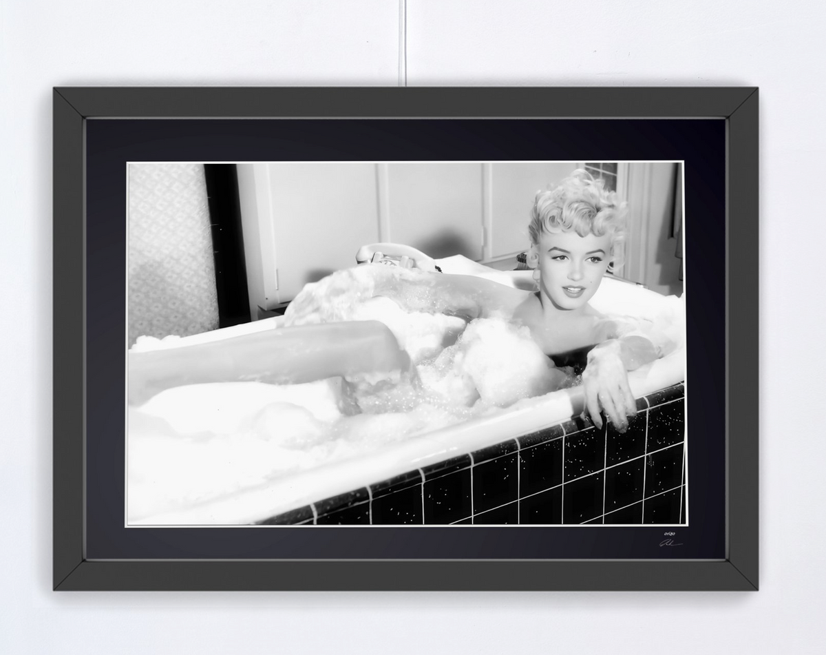 Photographie d’art de Marilyn Monroe dans Sept ans de réflexion, encadrée à la main — édition limitée de 30 exemplaires numérotés.