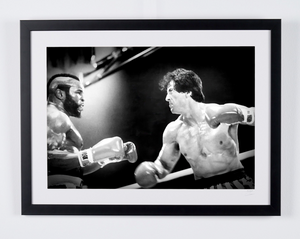 Rocky III (1982) - Sylvester Stallone (Rocky Balboa), trading blows with Clubber Lang — framed cinema photograph