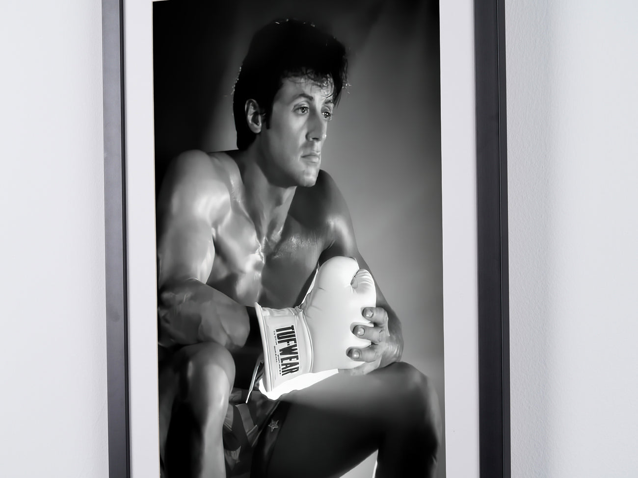 Fine art photograph of Sylvester Stallone in Rocky IV, hand-framed — limited edition of 30 numbered prints.