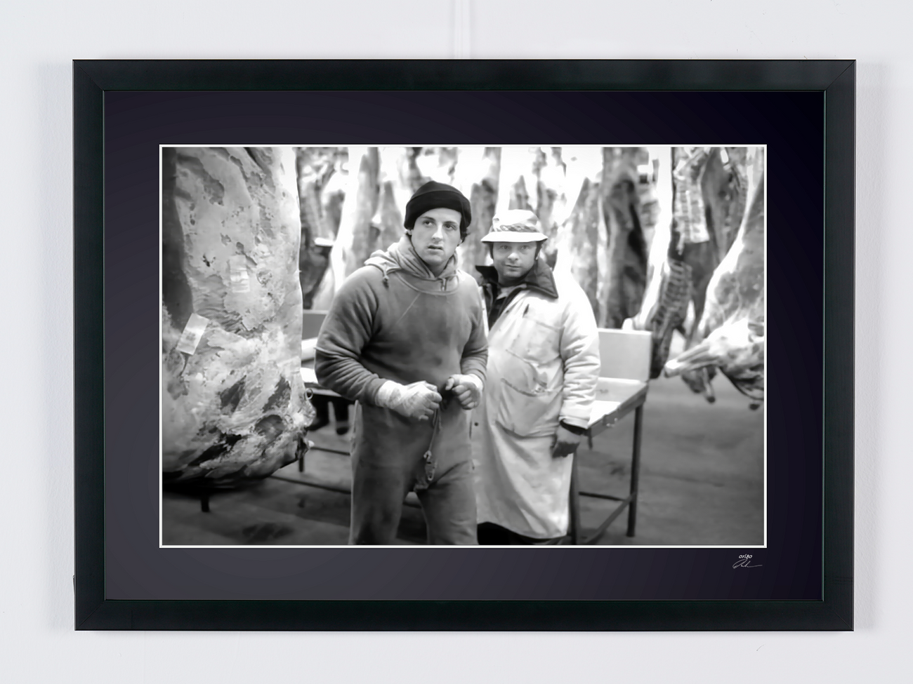 Fine art photograph of Sylvester Stallone in Rocky, hand-framed — limited edition of 30 numbered prints.