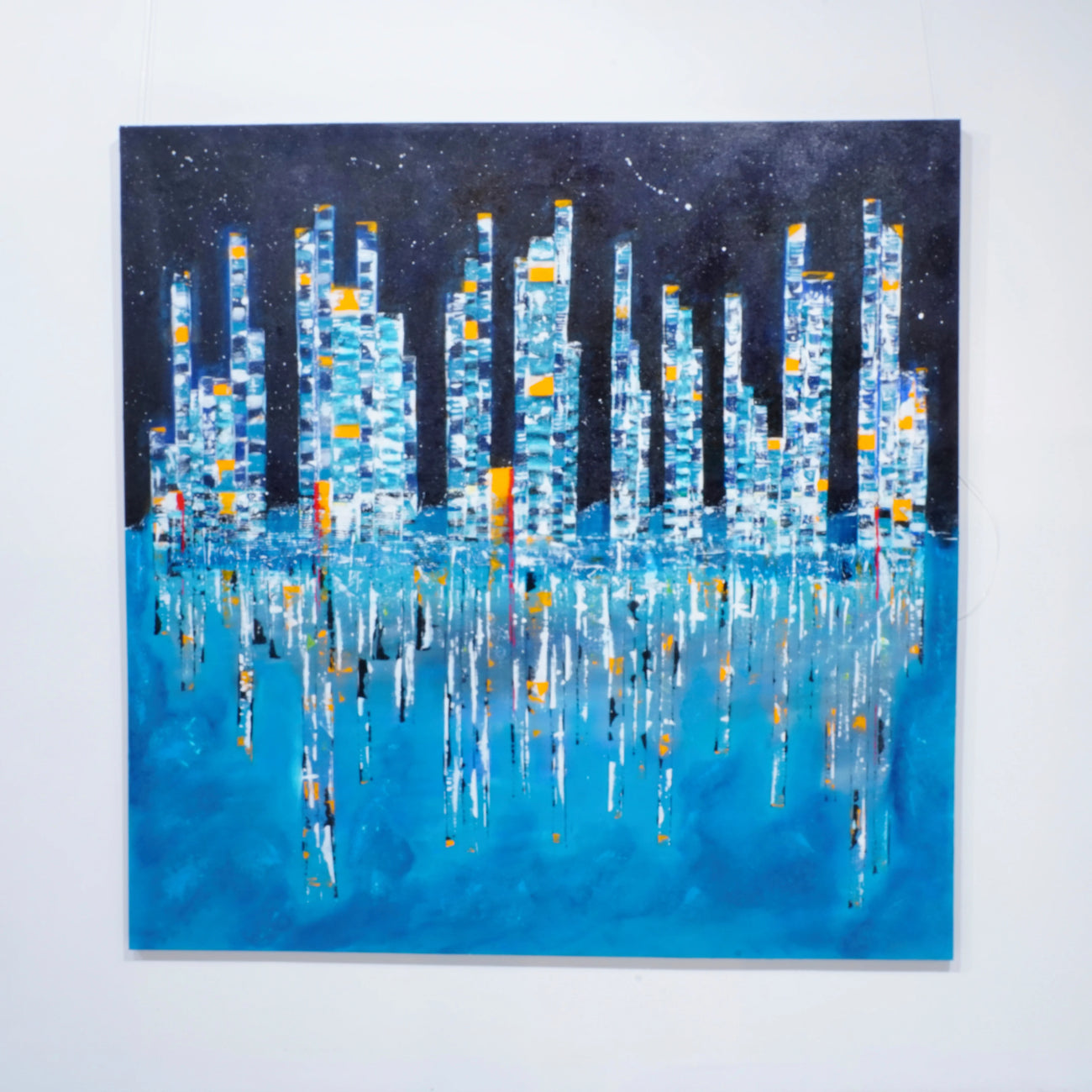 Original artwork by Elvira López — 180 x 180 cm. Unique piece (1/1), signed with certificate of authenticity. Framed.
