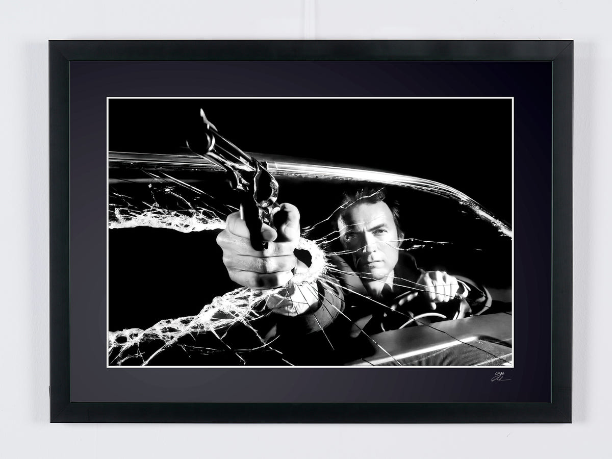Fine art photograph of Clint Eastwood in L’Inspecteur ne renonce jamais, hand-framed — limited edition of 30 numbered prints.