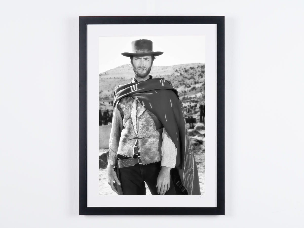Fine art photograph of Clint Eastwood in The Good, the Bad and the Ugly, hand-framed — limited edition of 30 numbered prints.