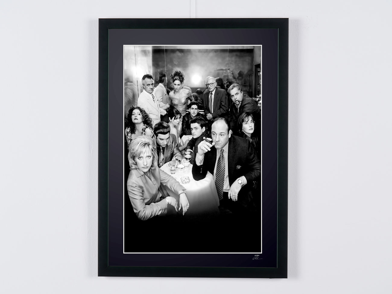 Fine art photograph of James Gandolfini in The Sopranos - James Gandolfini as Tony Soprano and Cast, hand-framed — limited edition of 30 numbered prints.