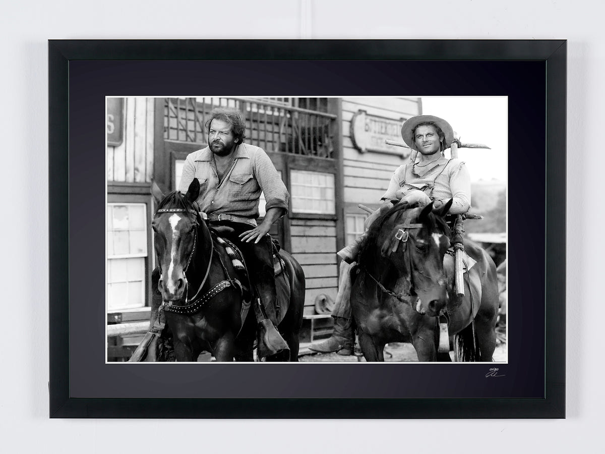 Photographie d’art de Bud Spencer dans On l’appelle Trinita, encadrée à la main — édition limitée de 30 exemplaires numérotés.