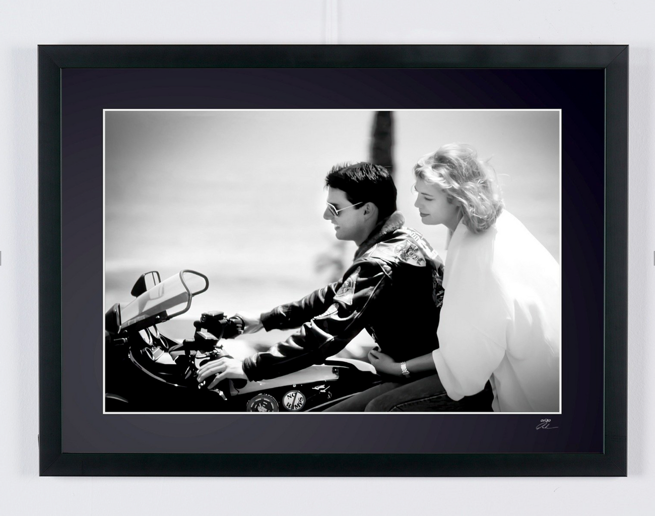Fine art photograph of Tom Cruise in Top Gun, hand-framed — limited edition of 30 numbered prints.