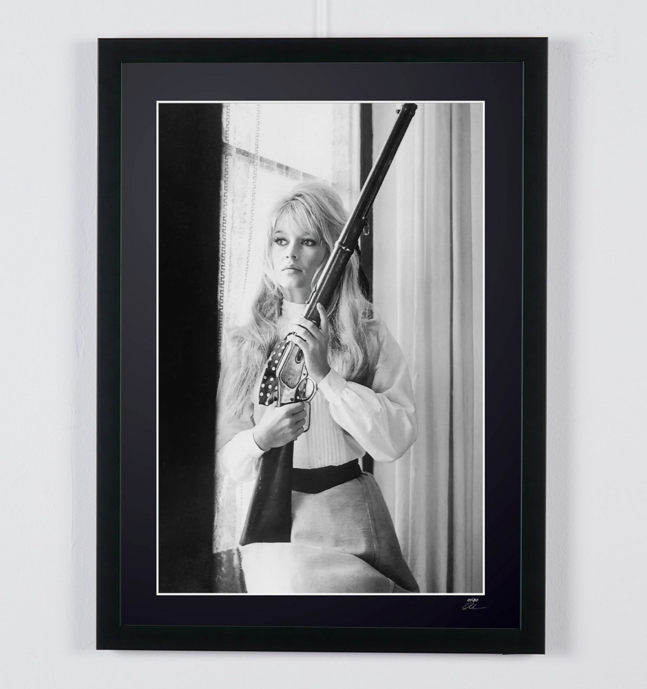 Fine art photograph of Brigitte Bardot in Viva Maria, hand-framed — limited edition of 30 numbered prints.