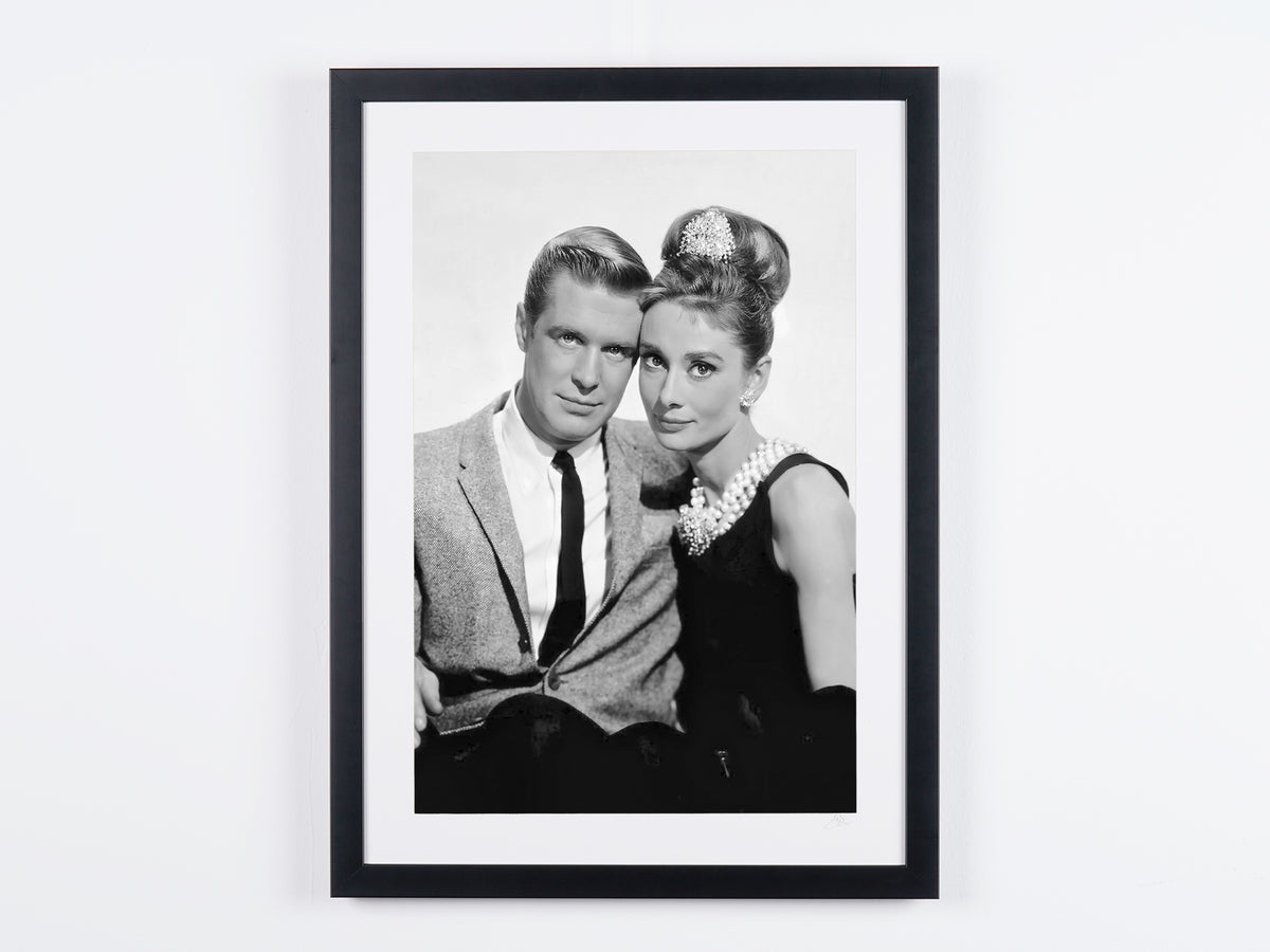 Breakfast At Tiffany's (1961) - Audrey Hepburn & George Peppard — framed cinema photograph, Fine Art print