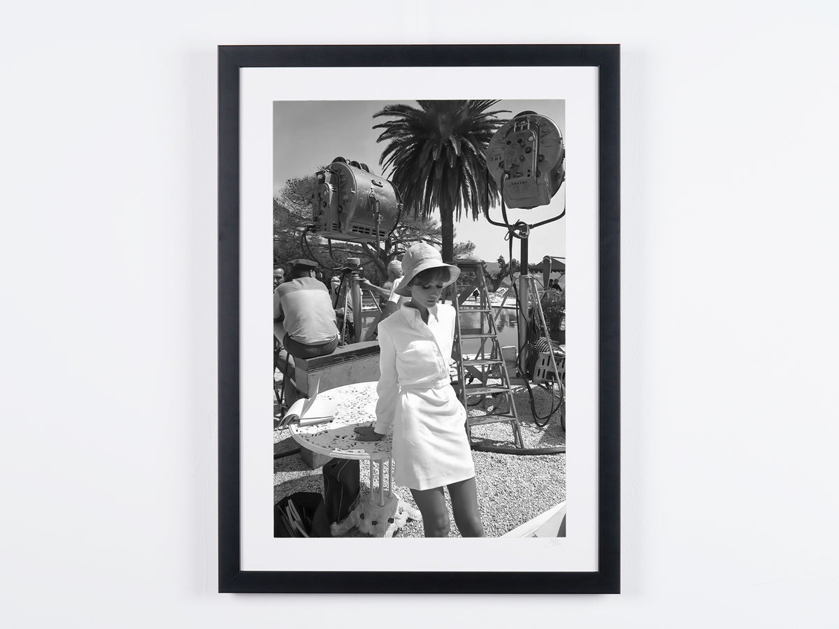 Audrey Hepburn - On the set of Two For The Road, St. Tropez 1967 — framed cinema photograph, Fine Art print
