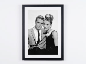 Breakfast At Tiffany's (1961) - Audrey Hepburn & George Peppard — framed cinema photograph, Fine Art print