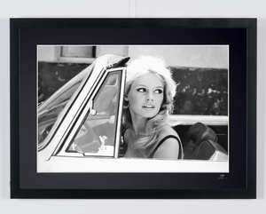 Brigitte Bardot - Renault Floride - Saint-Tropez 1959 — framed cinema photograph, Fine Art print