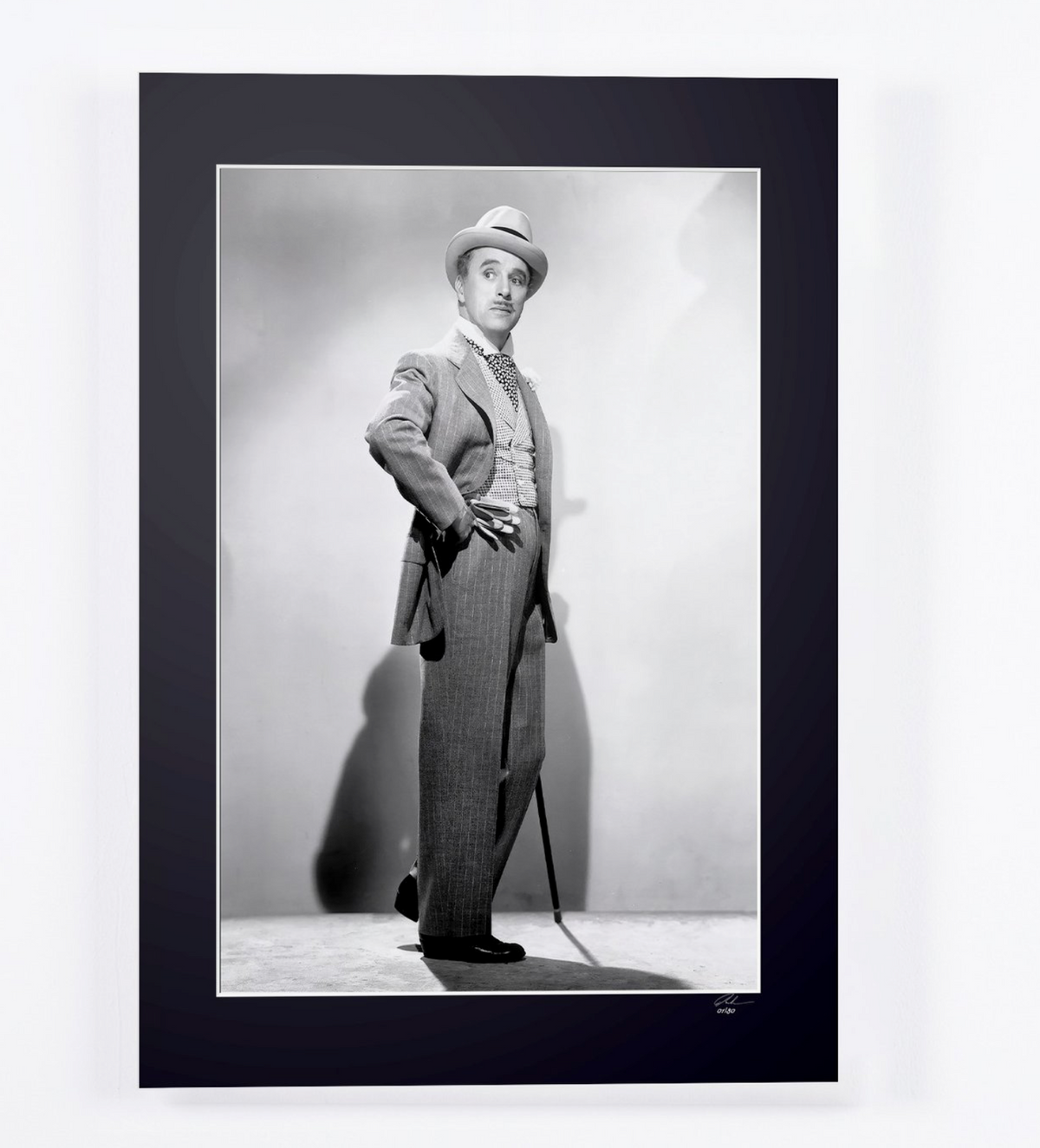Fine art photograph of Charlie Chaplin in Monsieur Verdoux, hand-framed — limited edition of 30 numbered prints.