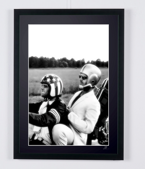 Easy Rider (1969) - Jack Nicholson George Hanson & Peter Fonda Wyatt — framed cinema photograph, Fine Art print