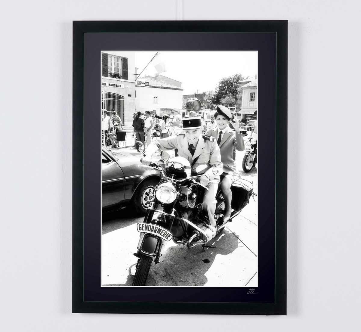 Fine art photograph of Louis de Funès in Le Gendarme de Saint-Tropez, hand-framed — limited edition of 30 numbered prints.