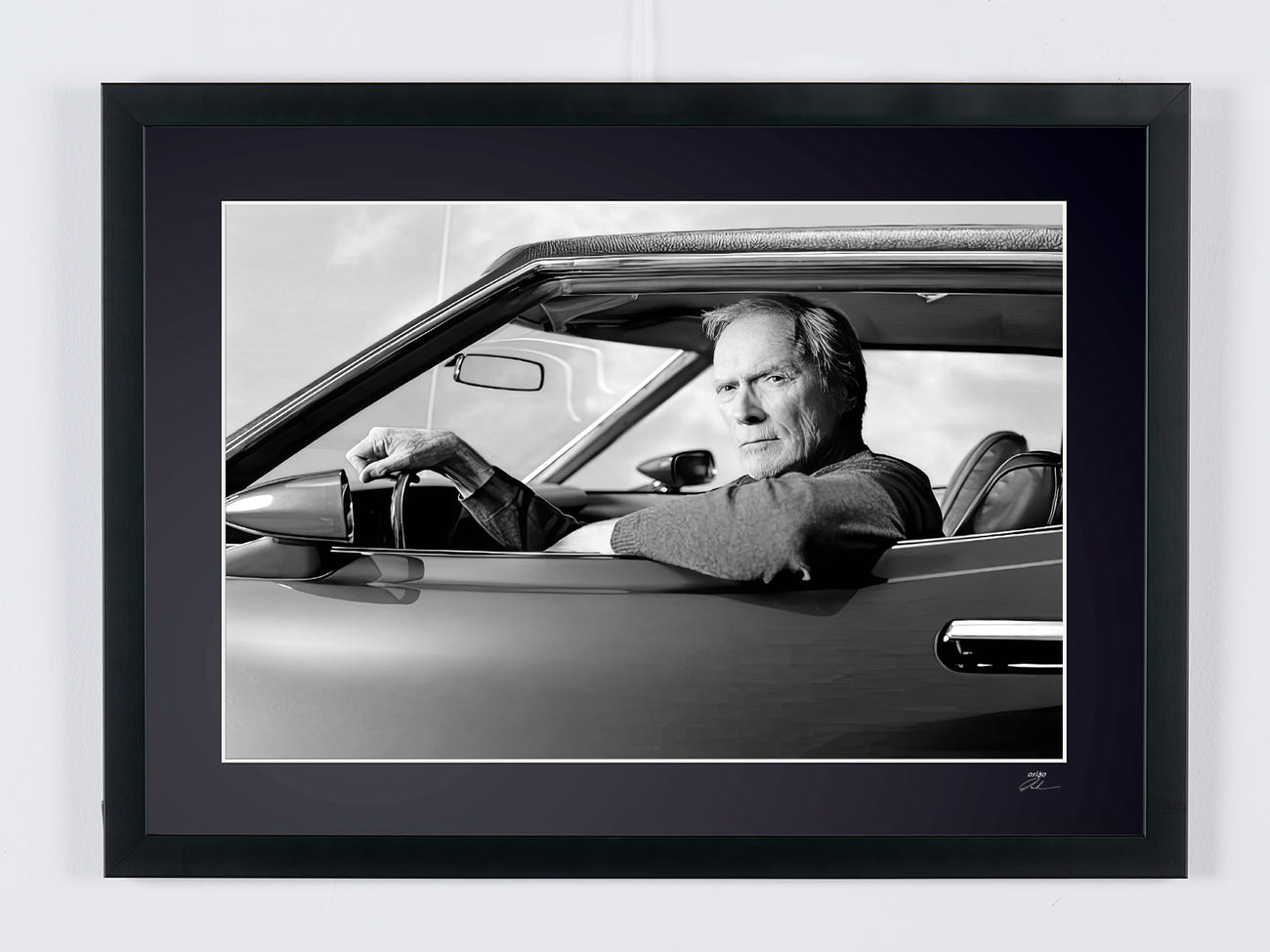 Photographie d’art de Clint Eastwood dans Gran Torino, encadrée à la main — édition limitée de 30 exemplaires numérotés.
