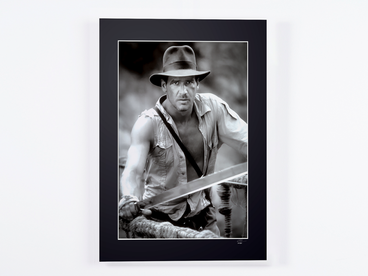 Fine art photograph of Harrison Ford in Indiana Jones — Harrison Ford — Indiana Jones, hand-framed — limited edition of 30 numbered prints.
