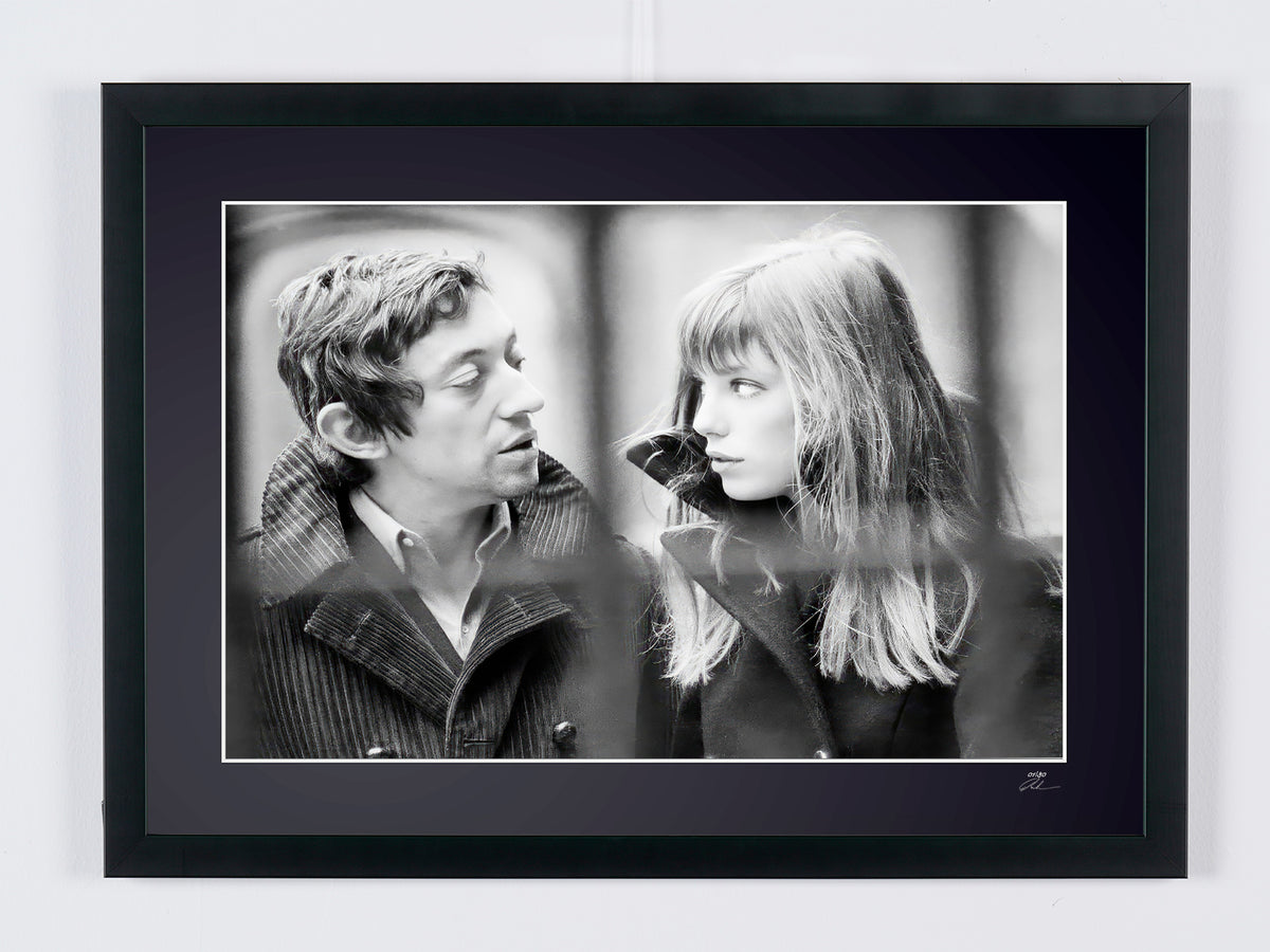 Jane Birkin & Serge Gainsbourg Paris 1969 — framed cinema photograph, Fine Art print