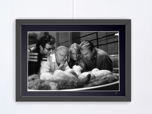 Jurassic Park 1993 - Jeff Goldblum, David Attenborough, Laura Dern, and Sam Neill — framed cinema photograph