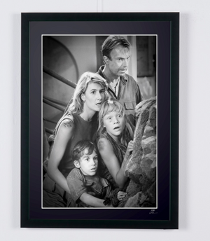 Parque Jurásico - Sam Neill y Joseph Mazzello, y las actrices Laura Dern y Ariana Richards. Enmarcado 70x50 cm (1)