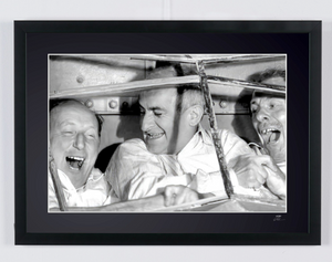 La Grande Vadrouille (1966) - Louis de Funès & Bourvil, laughing fit in the bunk — framed cinema photograph