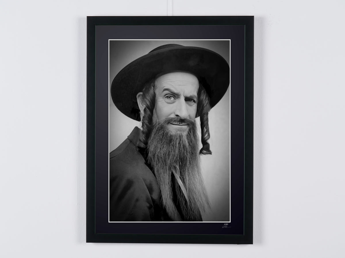 Fine art photograph of Louis de Funès in Les Aventures de Rabbi Jacob, hand-framed — limited edition of 30 numbered prints.