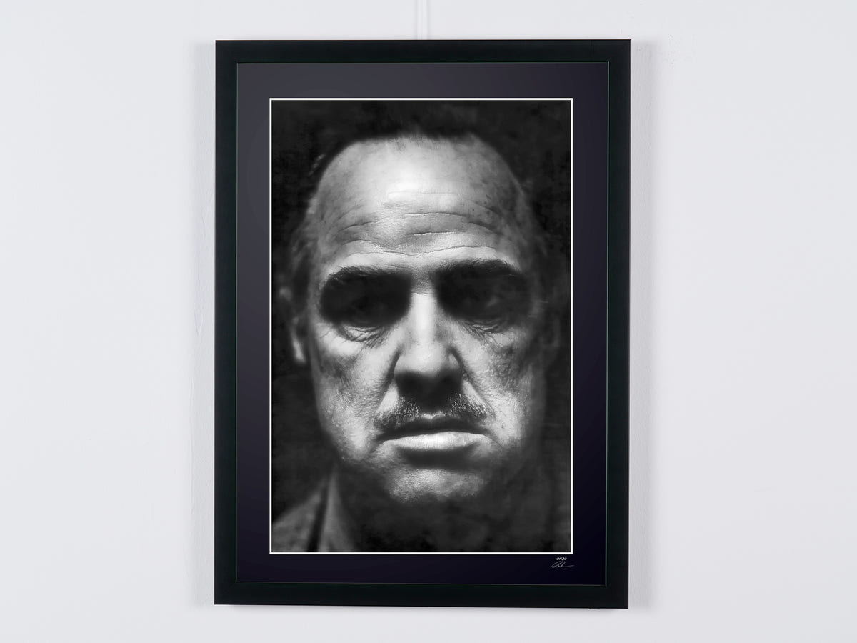 Fotografía de arte de Marlon Brando en Marlon Brando — retrato de 1952, enmarcada a mano — edición limitada de 30 ejemplares numerados.