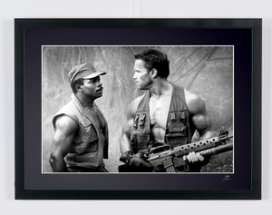 Predator (1987) - Arnold Schwarzenegger & Carl Weathers — framed cinema photograph, Fine Art print
