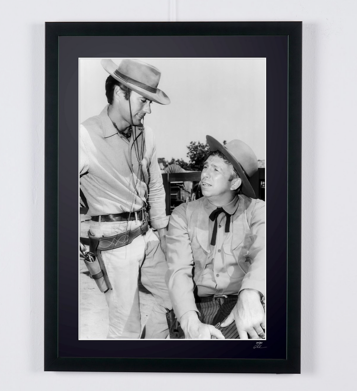 Photographie d’art de Clint Eastwood dans Rawhide, encadrée à la main — édition limitée de 30 exemplaires numérotés.