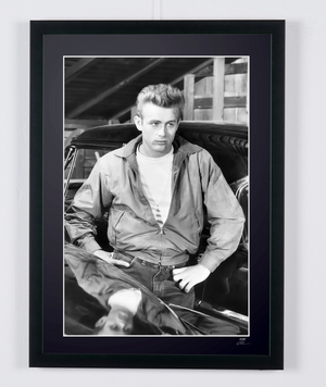 Rebel Without a Cause (1955) - James Dean as Jim Stark — framed cinema photograph, Fine Art print