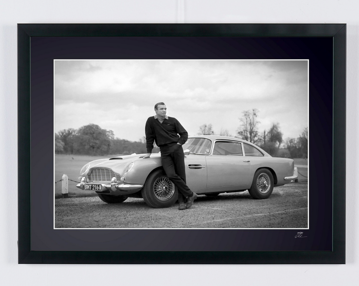 Fine art photograph of Sean Connery in Goldfinger, hand-framed — limited edition of 30 numbered prints.