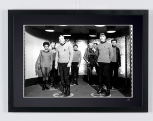 Star Trek - Classic TV - Leonard Nimoy, George Takei, Walter Koenig, William Shatner, DeForest — framed cinema photograph