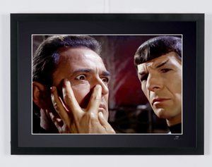 Star Trek (TV series) - Leonard Nimoy (Mr. Spock), Vulcan mind meld (colour) — framed cinema photograph