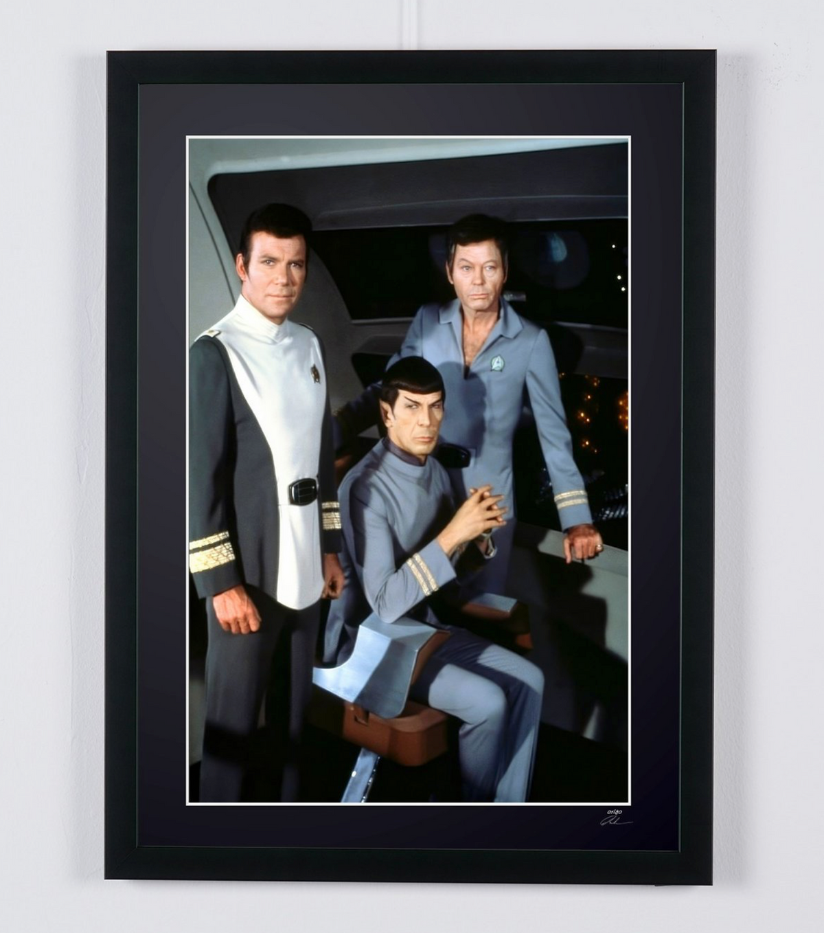 Fine art photograph of William Shatner in Star Trek, hand-framed — limited edition of 30 numbered prints.