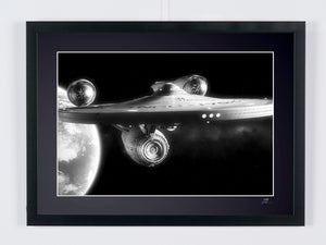 Star Trek TV Series - USS Enterprise NCC — photographie de cinéma encadrée, tirage Fine Art