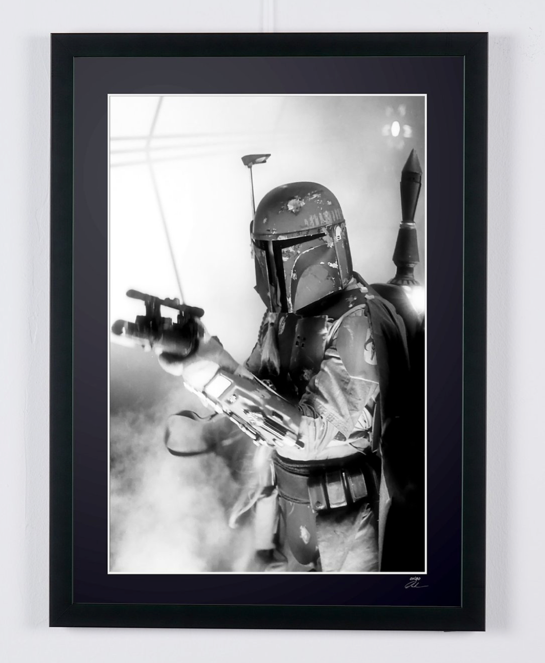Fine art photograph of Jeremy Bulloch in Star Wars : L’Empire contre-attaque, hand-framed — limited edition of 30 numbered prints.