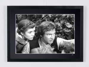 Star Wars Episode V: The Empire Strikes Back - Han Solo, Leia Organa — framed cinema photograph, Fine Art print
