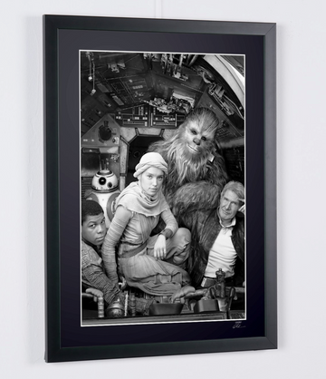 Star Wars: The Force Awakens (2015) — Daisy Ridley, Harrison Ford, John Boyega and Peter Mayhew — Rey, Han Solo, Finn and Chewbacca (3)