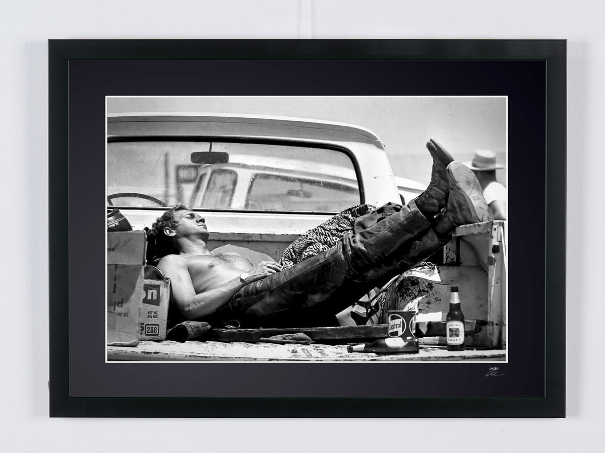 Steve McQueen - Mojave Desert 1963 — framed cinema photograph, Fine Art print
