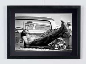Steve McQueen - Mojave Desert 1963 — framed cinema photograph, Fine Art print