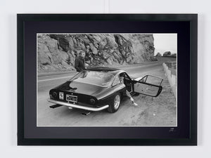 Steve McQueen - Ferrari 250 GT Berlinetta Lusso 1963 — photographie de cinéma encadrée, tirage Fine Art