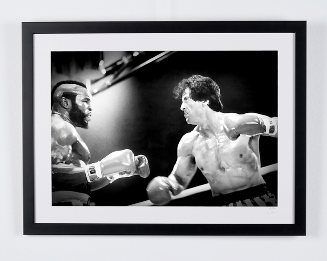 Rocky III (1982) - Sylvester Stallone (Rocky Balboa), trading blows with Clubber Lang — framed cinema photograph