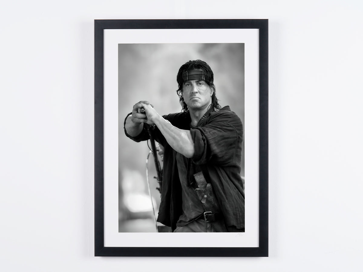 Rambo IV (2008) - Sylvester Stallone as Rambo — photographie de cinéma encadrée, tirage Fine Art