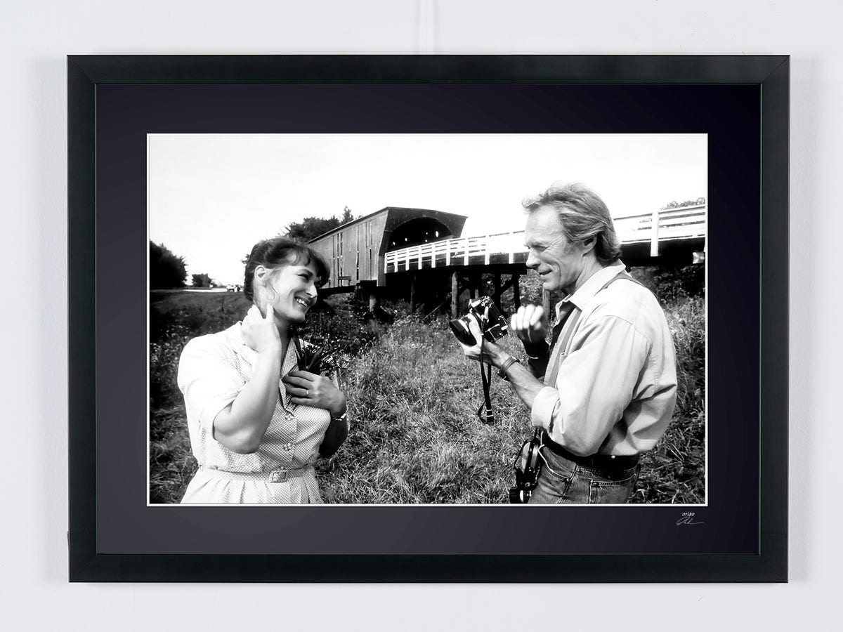 Photographie d’art de Clint Eastwood dans Sur la route de Madison, encadrée à la main — édition limitée de 30 exemplaires numérotés.