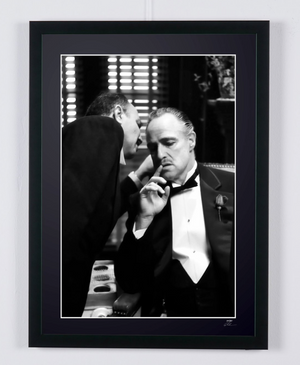 The Godfather - Marlon Brando (Don Vito Corleone), opening scene — Oscars 1973 — framed cinema photograph